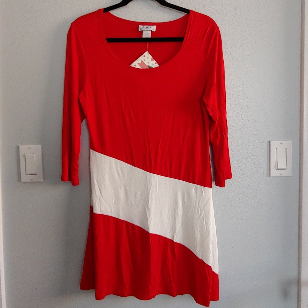 Red and Cream Dress
